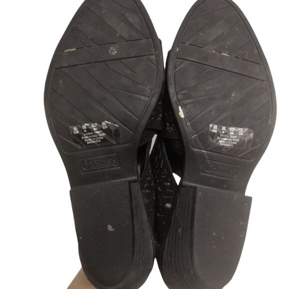 5/$20 Carlos by Carlos Santana Black Faux Suede Pointed Toe Booties Size 6 - Picture 5 of 7